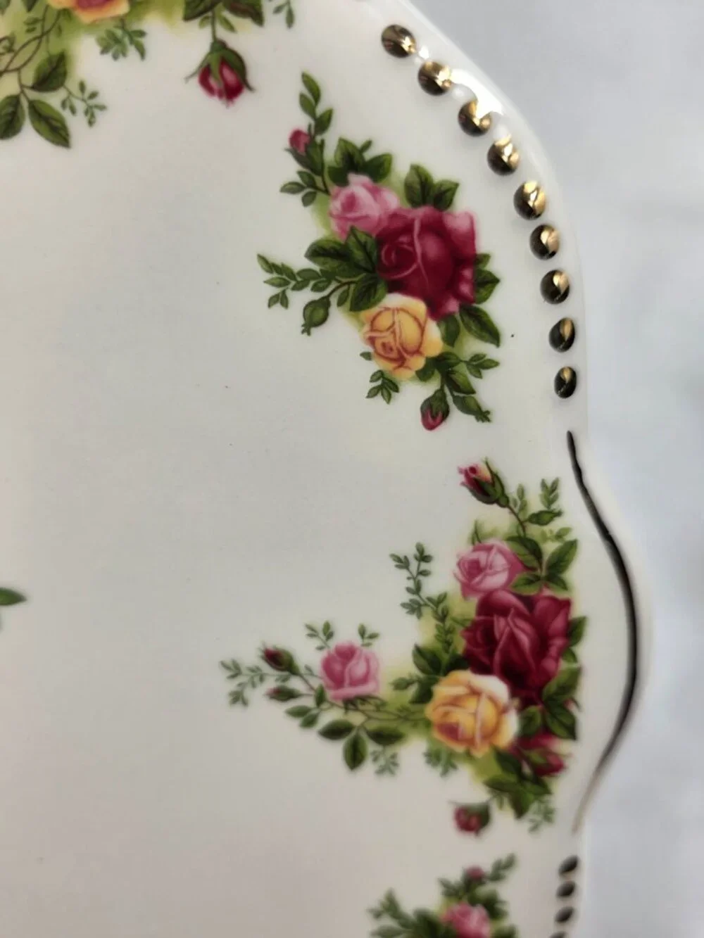 Royal Albert Old Country Roses Cake Plate & Server Set Red & Yellow Roses